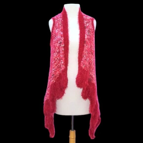 NWT Lily Knit Vest Shrug Boho Fringe - Picture 1 of 4